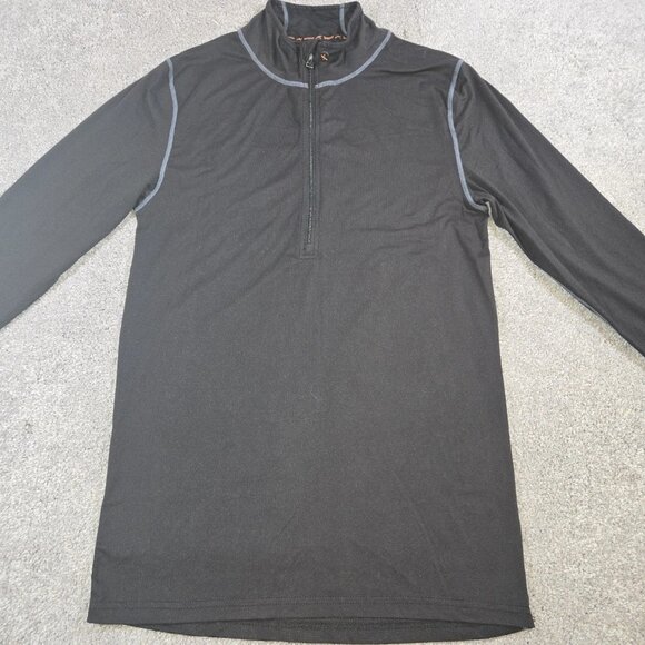 Terramar Long Sleeve Base Layer‎ Shirt Mens Medium Black Climasense Poly Blend - Picture 3 of 12